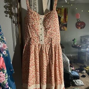 Floral Sundress with Lace Detail